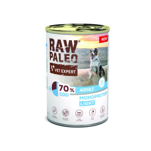VETEXPERT Raw Paleo Cod Light Monoprotein - Nassfutter für Hunde - 400g