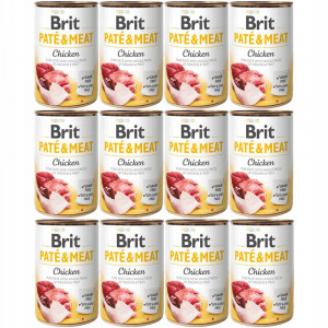 BRIT Paté & Meat Huhn - Nassfutter für Hunde - 12x400g