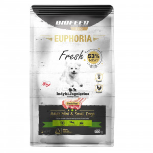 BIOFEED Euphoria Fresh Adult Turkey and lamb XS/S - trockenfutter für Hunde - 500g