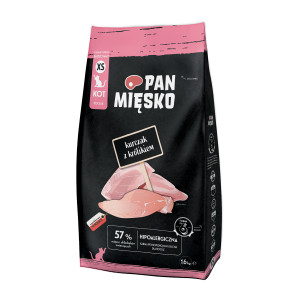 PAN MIĘSKO Chicken with rabbit XS - trockenfutter für Katzen - 1,6kg
