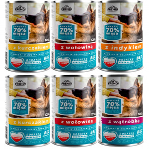 FRENDI Stücke in feiner Soße MIX Geschmacksrichtungen - Nassfutter für Hunde - 6x1250g