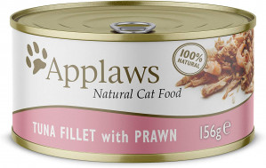 APPLAWS Natural Cat Food Tuna fillet with prawn - Nassfutter für Katzen - 156g 