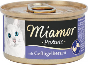 MIAMOR Pastete Poultry hearts - nassfutter für Katzen - 85g