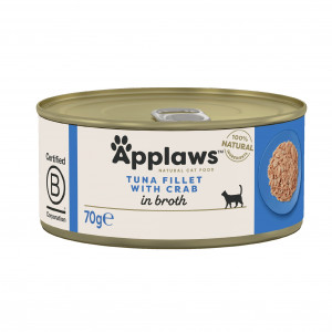 APPLAWS Tuna fillet with crab in broth - nassfutter für Katzen - 70g 
