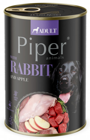 DOLINA NOTECI Piper Animals Rabbit and apple - nassfutter für Hunde - 800g