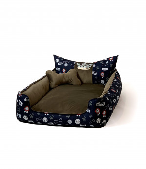 GO GIFT Hunde- und Katzenbett XL - braun - 100x80x18 cm