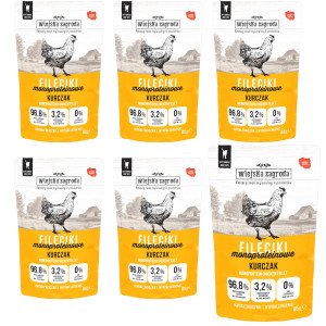 WIEJSKA ZAGRODA Hähnchen-Monoproteinfilets – Nassfutter für Katzen – 6x85g