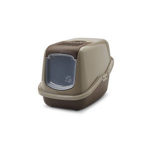 SAVIC Nestor warm grau-schokoladenbraun - geschlossene Katzentoilette - 56x39x38,5 cm - 1 Stk.