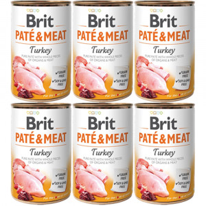 BRIT Paté & Meat Turkey - Nassfutter für Hunde - 6x400g