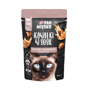 PAN MIĘSKO Pieces in sauce Chicken with quail - nassfutter für Katzen - 85g