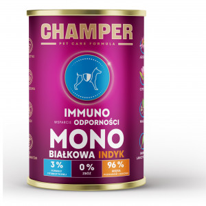 CHAMPER Immuno Turkey - Nassfutter für Hunde - 400g