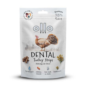 OLLO Air Dried Dental Turkey Strips - leckerli für hunde - 80g