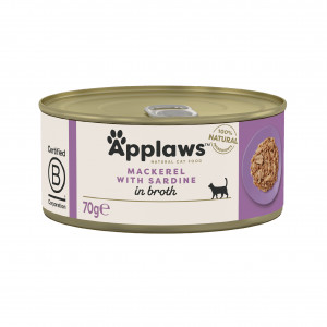 APPLAWS Mackerel with sardine in broth - nassfutter für Katzen - 70g