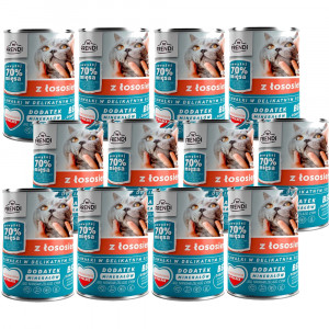 FRENDI mit Lachs Stückchen in feiner Soße – Nassfutter für Katzen – 12x400g