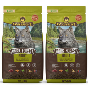 WOLFSBLUT Dark Forest Venison with sweet potatoes - trockenfutter für Hunde - 2x12,5kg