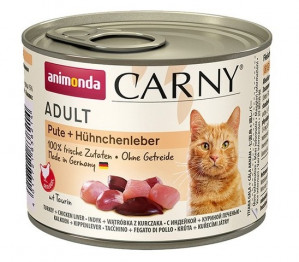 ANIMONDA Cat Carny Adult Truthahn mit Hühnerleber - Nassfutter für Katzen - 200 g 