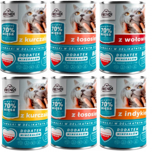FRENDI Stückchen in feiner Soße MIX Geschmacksrichtungen - Nassfutter für Katzen - 6x400g