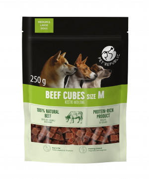 PETREPUBLIC Beef cubes M - leckerli für hunde - 250g