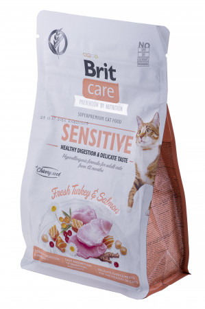 BRIT Care Grain-Free Sensitive Turkey&Salmon - Trockenfutter für Katzen - 400 g 