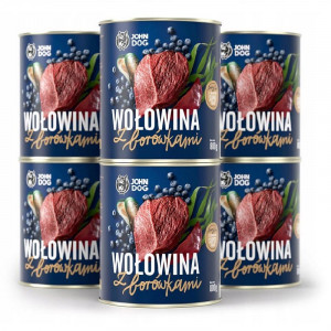 JOHN DOG Berry Adult Beef with blueberries - Nassfutter für Hunde - 6 x 800 g