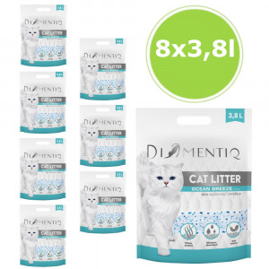 DIAMENTIQ Ocean Breeze Silicone Non-Caking Katzenstreu - 8x3,8 Liter