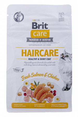 BRIT Care Grain Free Haircare Healthy & Shiny Coat - Trockenfutter für Katzen - 400 g 
