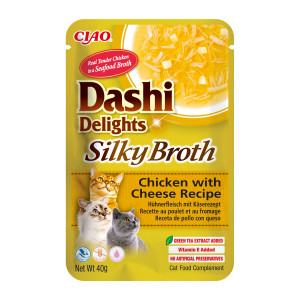 INABA CAT Dashi Delights Silky Broth Chicken with Cheese - Leckerbissen für Katzen - 40g