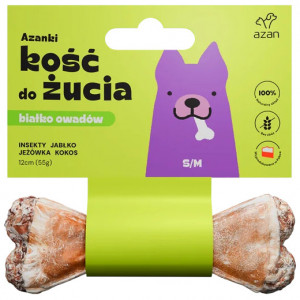 AZANKI Knochen mit Insekten und Kokosnuss S/M - Leckerbissen für Hunde - 12 cm
