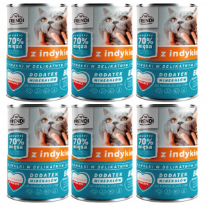 FRENDI mit Pute Stückchen in feiner Soße – Nassfutter für Katzen – 6x400g