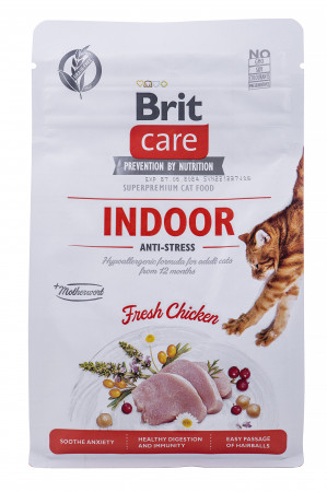BRIT Care Grain-Free Adult Indoor Anti-Stress - Trockenfutter für Katzen - 400 g 