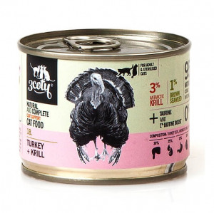 3COTY 18. Turkey with krill Coat support - nassfutter für Katzen - 180g
