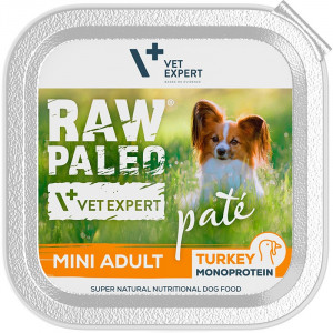 RAW PALEO Pate Mini Adult Truthahn – Nassfutter für Hunde – 150 g