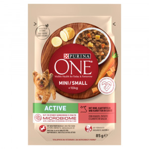 PURINA One Mini/Small Active Beef - Nassfutter für Hunde - 85g