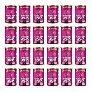 CHAMPER Bones & Joints Monoprotein Lachs – Nassfutter für Hunde – 24×400 g