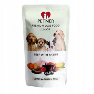 PETNER Junior Mini Beef with rabbit - Nassfutter für Hunde - 500g