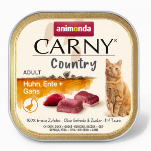 ANIMONDA Carny Country Huhn, Ente + Gans – Nassfutter für Katzen – 100 g
