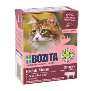 BOZITA Fresh Menu Beef Chunks in jelly - nassfutter für Katzen - 370g