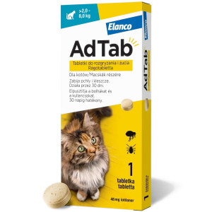 ELANCO AdTab Floh- und Zeckentabletten (>2,0-8,0 kg) - 1x 48 mg