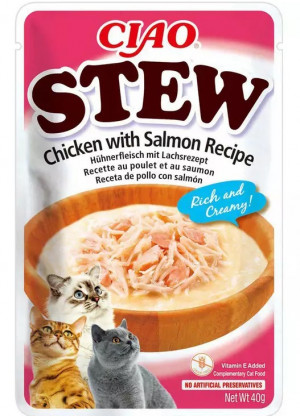 INABA Ciao Stew Chicken & Salmon - Katze behandeln - 40g