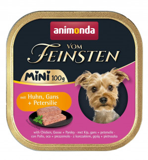 ANIMONDA Vom Feinsten Adult Mini Chicken, goose and parsley - nassfutter für Hunde - 100g