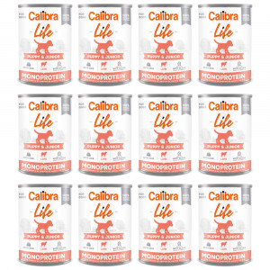 CALIBRA Dog Life Puppy&Junior Lamm & Reis - Nassfutter für Hunde - 12x400g