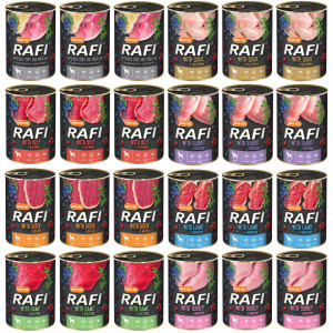 Dolina Noteci Rafi MIX 8 Geschmacksrichtungen – Nassfutter für Hunde – 24×400 g