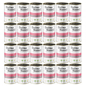 DOLINA NOTECI Premium Reich an Kalbfleisch mit grünem Erbsen – Nassfutter für Hunde – 24×400 g