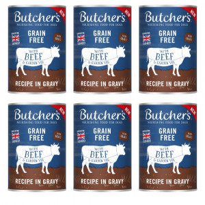 BUTCHER'S Original Recipe in gravy Kawałki z wołowiną w sosie - mokra karma dla psa - 6x400g
