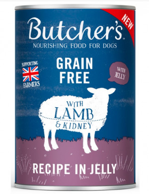 BUTCHER'S Original Rezept in Gelee Lamm - Nassfutter für Hunde - 400g