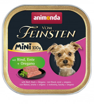 ANIMONDA Vom Feinsten Adult Mini Beef, duck and oregano - nassfutter für Hunde - 100g