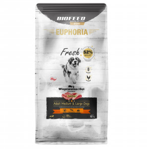 BIOFEED Euphoria Fresh Adult Medium & Large Pork with goose - trockenfutter für Hunde - 12kg