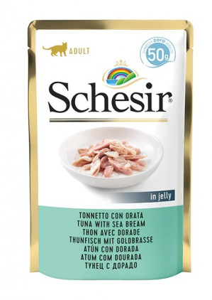 SCHESIR in jelly Tuna with sea bream - nassfutter für Katzen - 50 g