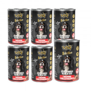 TUF TUF Selection Fleischbällchen mit Rindfleisch und Pansen - Nassfutter für Hunde - 6x415g