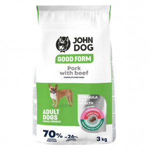 JOHN DOG Good Form Small breeds Pork with beef - trockenfutter für Hunde - 3kg